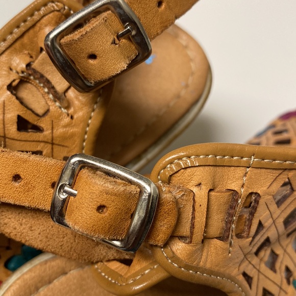 Multicolour Leather Wedge Sandals - Picture 12 of 12